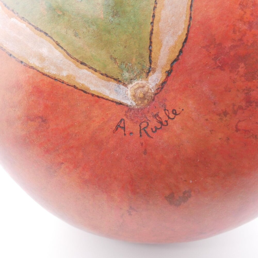 Hand-Painted Santa Gourd Decoration By A. Ruble - Picture 7 of 9